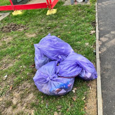 Litter picking - Bags of litter