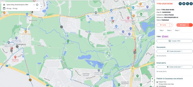 Map Upton Way Closure 18th 19th August TTRO 2526 W388